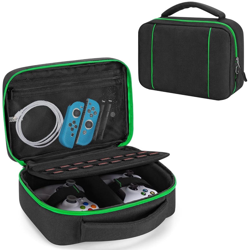 PGmoon Controller Travel Carrying Case Compatible with PS5 / PS4 / Xbox / Switch Pro and More Controllers, Protective Storage Bag for 2 Controllers & Other Accessories, Green (Patent Design) - Image 1